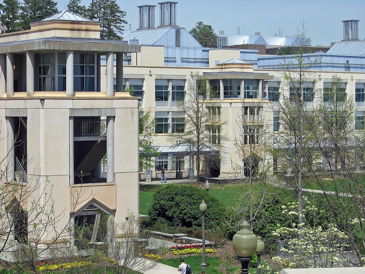 A quiet campus walkway